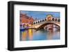 Rialto Bridge at Dusk Venice-null-Framed Art Print