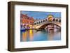 Rialto Bridge at Dusk Venice-null-Framed Art Print