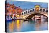 Rialto Bridge at Dusk Venice-null-Stretched Canvas