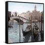 Rialto Bridge Gondolas-Alan Blaustein-Framed Stretched Canvas