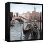 Rialto Bridge Gondolas-Alan Blaustein-Framed Stretched Canvas