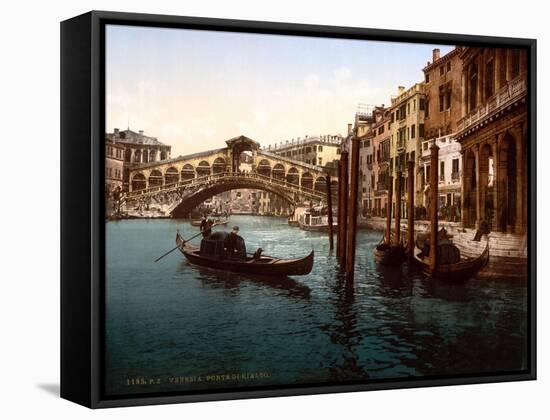 Rialto Bridge, Grand Canal, 1890s-Science Source-Framed Stretched Canvas