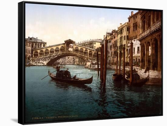 Rialto Bridge, Grand Canal, 1890s-Science Source-Framed Stretched Canvas