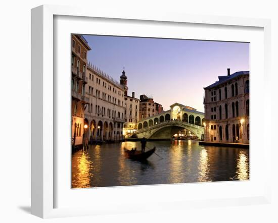 Rialto Bridge, Grand Canal, Venice, Italy-Alan Copson-Framed Photographic Print