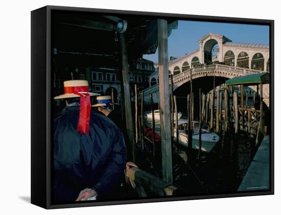 Rialto Bridge, Grand Canal, Venice, Unesco World Heritage Site, Veneto, Italy-Bruno Barbier-Framed Stretched Canvas