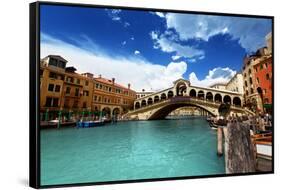 Rialto Bridge In Venice, Italy-Iakov Kalinin-Framed Stretched Canvas