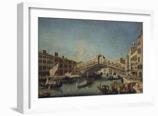 Rialto Bridge in Venice-Michele Marieschi-Framed Giclee Print