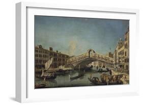 Rialto Bridge in Venice-Michele Marieschi-Framed Giclee Print