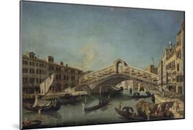 Rialto Bridge in Venice-Michele Marieschi-Mounted Giclee Print