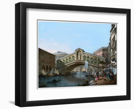 Rialto Bridge, Venice, Italy, 19th Century-Kirchmayn-Framed Giclee Print