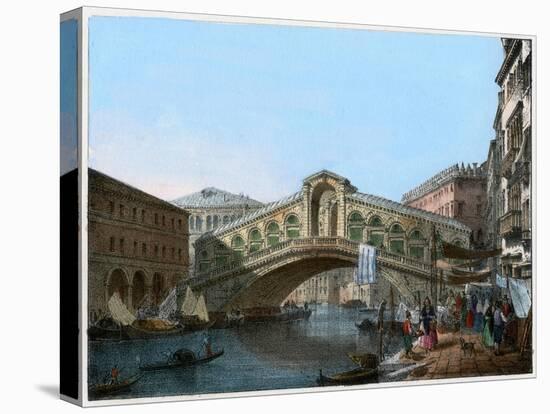 Rialto Bridge, Venice, Italy, 19th Century-Kirchmayn-Stretched Canvas