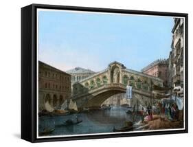Rialto Bridge, Venice, Italy, 19th Century-Kirchmayn-Framed Stretched Canvas