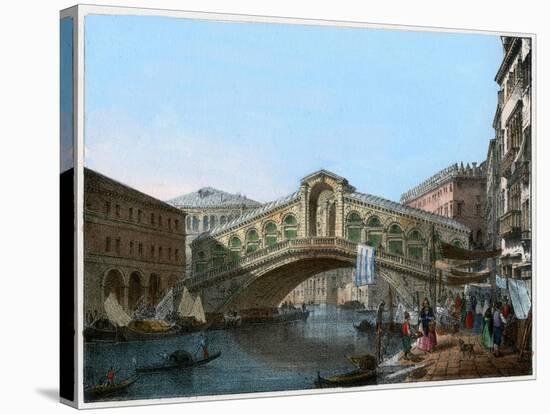 Rialto Bridge, Venice, Italy, 19th Century-Kirchmayn-Stretched Canvas