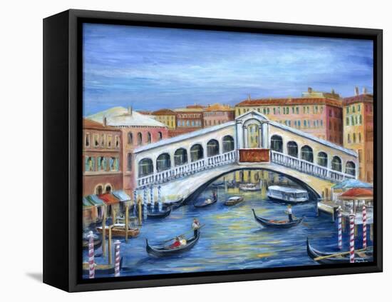 Rialto Bridge-Marilyn Dunlap-Framed Stretched Canvas