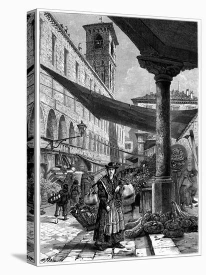 Rialto Fruit Market, Venice, Italy, 19th Century-Whymper-Stretched Canvas