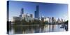Rialto Towers and skyline along Yarra River, Melbourne, Victoria, Australia-Ian Trower-Stretched Canvas