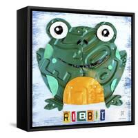 Ribbit the Frog-Design Turnpike-Framed Stretched Canvas