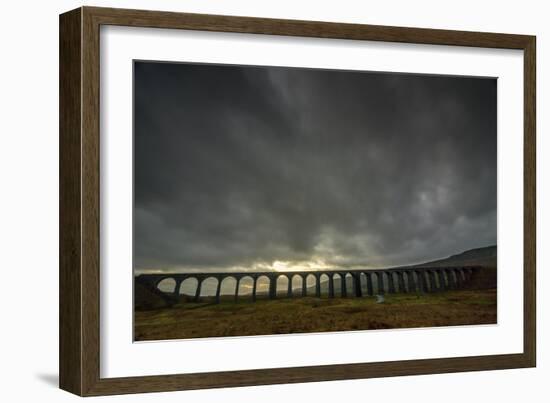 Ribblehead Viaduct, Sunset, Yorkshire Dales National Park, Yorkshire, England, United Kingdom-Bill Ward-Framed Photographic Print