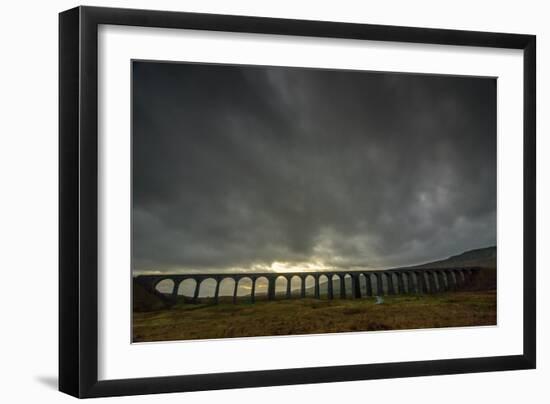 Ribblehead Viaduct, Sunset, Yorkshire Dales National Park, Yorkshire, England, United Kingdom-Bill Ward-Framed Photographic Print