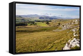 Ribblesdale and Ingleborough from Above Langcliffe Near Settle, Yorkshire, England-Mark Sunderland-Framed Stretched Canvas