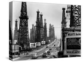 Ribbon of Highway Passing the Signal Hill Oil Field Near Long Beach-Andreas Feininger-Stretched Canvas