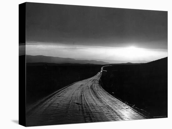 Ribbon of Road Leading Toward the Sunset-Peter Stackpole-Stretched Canvas