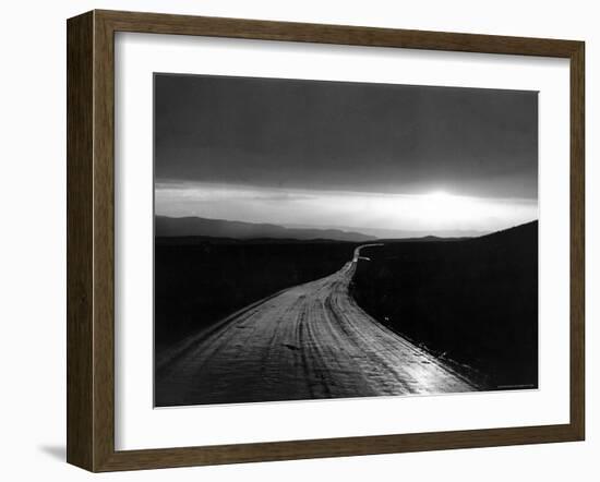 Ribbon of Road Leading Toward the Sunset-Peter Stackpole-Framed Photographic Print