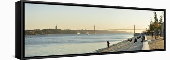 Ribeira Das Naus Esplanade, Along the Tagus River. Lisbon, Portugal-Mauricio Abreu-Framed Stretched Canvas