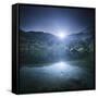 Ribno Banderishko Lake with Setting Sun, Pirin National Park, Bulgaria-null-Framed Stretched Canvas