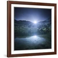 Ribno Banderishko Lake with Setting Sun, Pirin National Park, Bulgaria-null-Framed Photographic Print