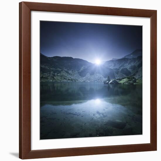 Ribno Banderishko Lake with Setting Sun, Pirin National Park, Bulgaria-null-Framed Photographic Print