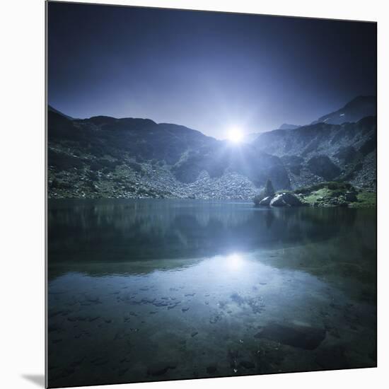 Ribno Banderishko Lake with Setting Sun, Pirin National Park, Bulgaria-null-Mounted Photographic Print