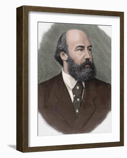 Ricardo Augusto Pereira Guimaraes (1830-1889). Portuguese Writer, Journalist and Politician. Portra-Tarker-Framed Photographic Print