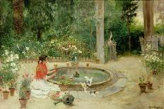 The Flower Garden, 1899-Ricardo Brugada Y Panizo-Stretched Canvas