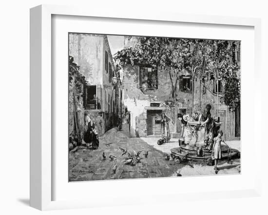 Ricardo De Madrazo Y Garreta (1851-1917). La Ilustracion Artistica, 1884. by the Well., Copy-Adolf Closs-Framed Giclee Print