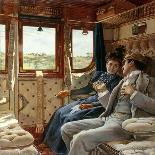 Couple dans un compartiment de train-Ricardo Lopez-Cabrera-Stretched Canvas