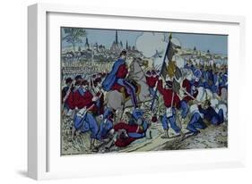 Ricciotti Garibaldi Brings the Flag of the 61 Regiment of Pomeranian-null-Framed Giclee Print