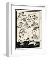 Rice Cultivation-Katsushika Hokusai-Framed Giclee Print