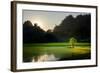 Rice-Field in Karstic Landscape, Hpa An, Kayin State (Karen State), Myanmar (Burma), Asia-Nathalie Cuvelier-Framed Photographic Print