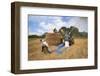 Rice field, Lao farmers harvesting rice in rural landscape, Laos-Godong-Framed Photographic Print