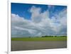 Rice fields with clouds along Kaladan River, Rakhine State, Myanmar-null-Framed Photographic Print