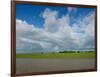 Rice fields with clouds along Kaladan River, Rakhine State, Myanmar-null-Framed Photographic Print