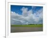 Rice fields with clouds along Kaladan River, Rakhine State, Myanmar-null-Framed Photographic Print