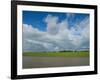 Rice fields with clouds along Kaladan River, Rakhine State, Myanmar-null-Framed Photographic Print