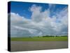 Rice fields with clouds along Kaladan River, Rakhine State, Myanmar-null-Stretched Canvas