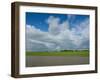 Rice fields with clouds along Kaladan River, Rakhine State, Myanmar-null-Framed Photographic Print