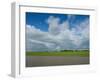 Rice fields with clouds along Kaladan River, Rakhine State, Myanmar-null-Framed Photographic Print