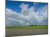 Rice fields with clouds along Kaladan River, Rakhine State, Myanmar-null-Mounted Photographic Print