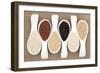 Rice Grain Selection In White Porcelain Scoops Over Hessian Background-marilyna-Framed Premium Giclee Print