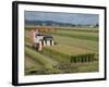 Rice Harvest with Mini-Combine-Harvester, Furano Valley, Central Hokkaido, Japan, Asia-Tony Waltham-Framed Photographic Print